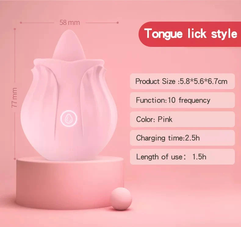 Estimulador rosa con lengua